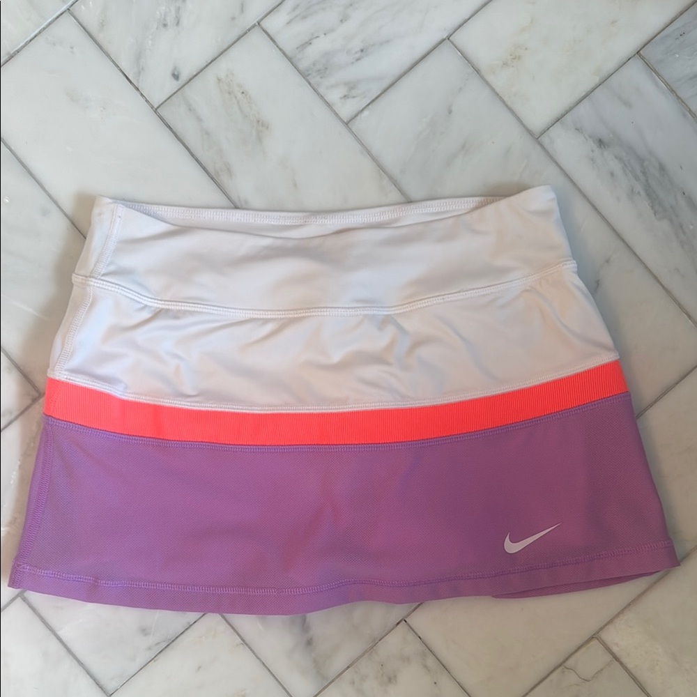 Nike White and Purple Skirt with Pink Stripe